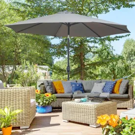 10’ x 8’ Outdoor Garden Umbrella - Gray