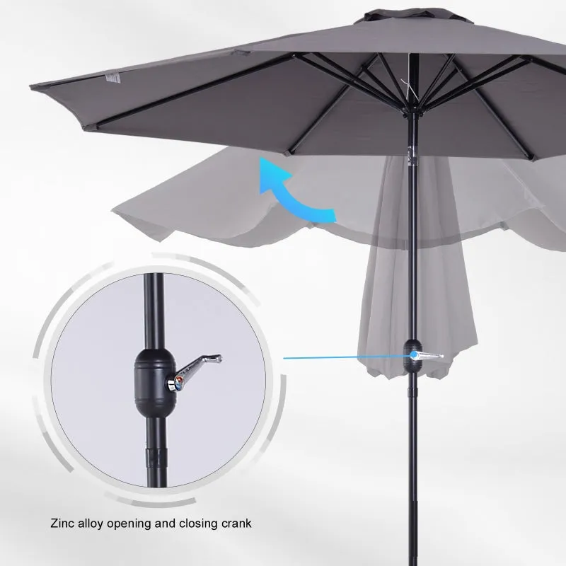 10’ x 8’ Outdoor Garden Umbrella - Gray