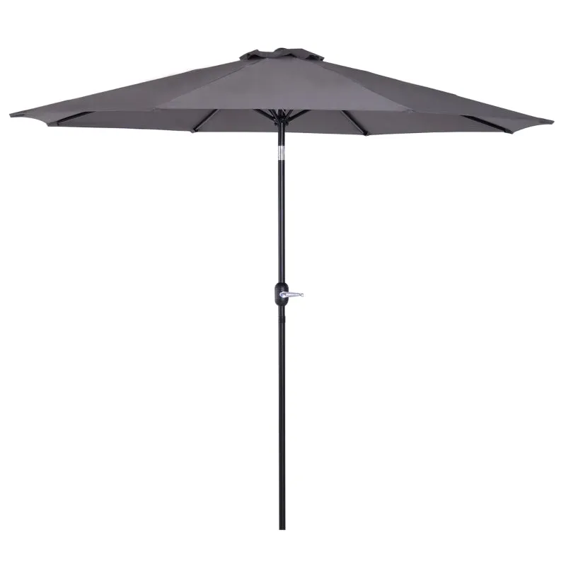 10’ x 8’ Outdoor Garden Umbrella - Gray