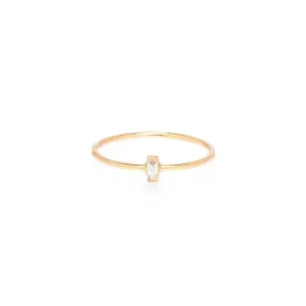 14K VERTICAL  DIAMOND BAGUETTE RING