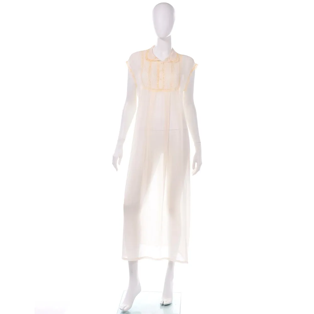 1940s B. Altman & Co. French Sheer Silk Nightgown