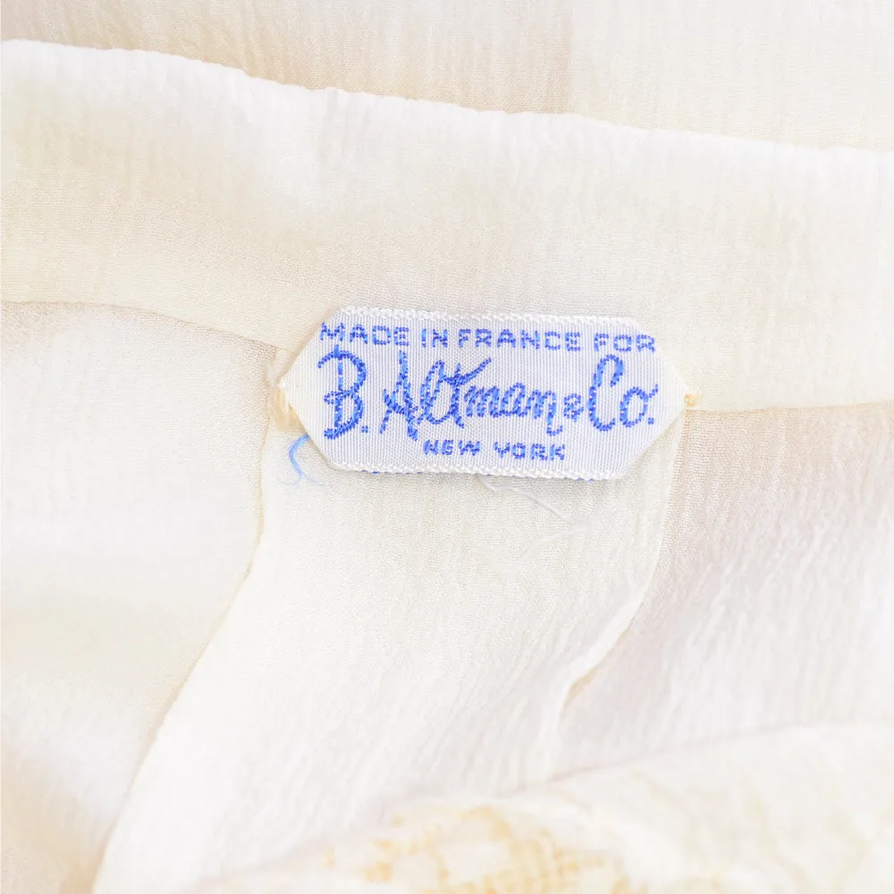 1940s B. Altman & Co. French Sheer Silk Nightgown