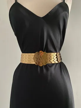 1970’s Gold Plated Stretch Belt / M/L