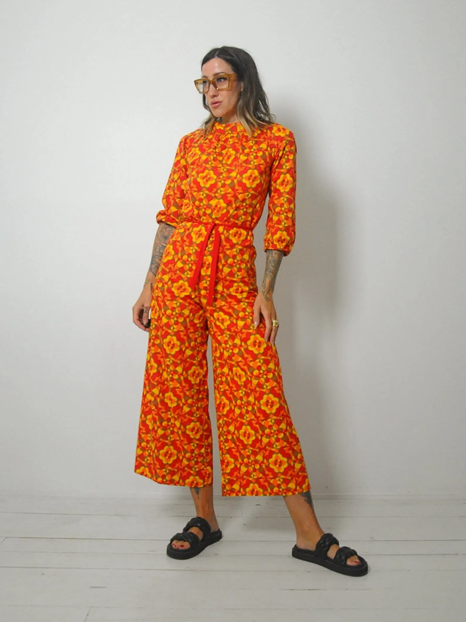 1970's Kaleidoscope Flared Jumpsuit