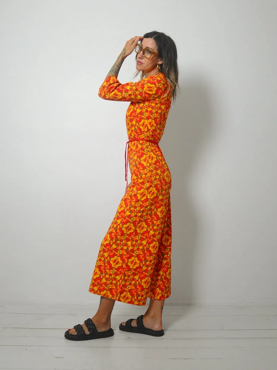 1970's Kaleidoscope Flared Jumpsuit