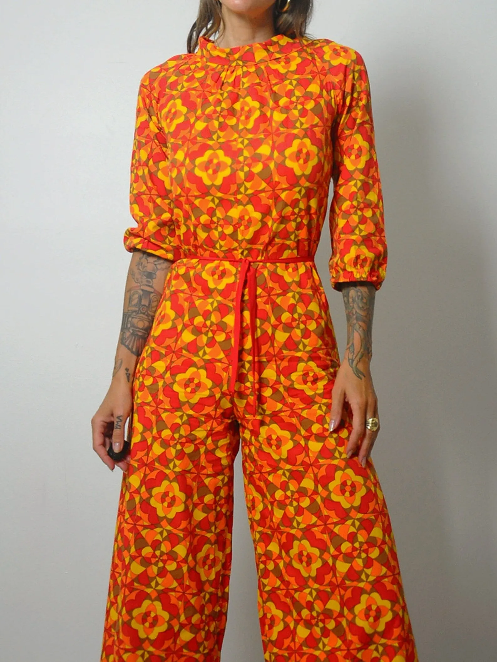 1970's Kaleidoscope Flared Jumpsuit