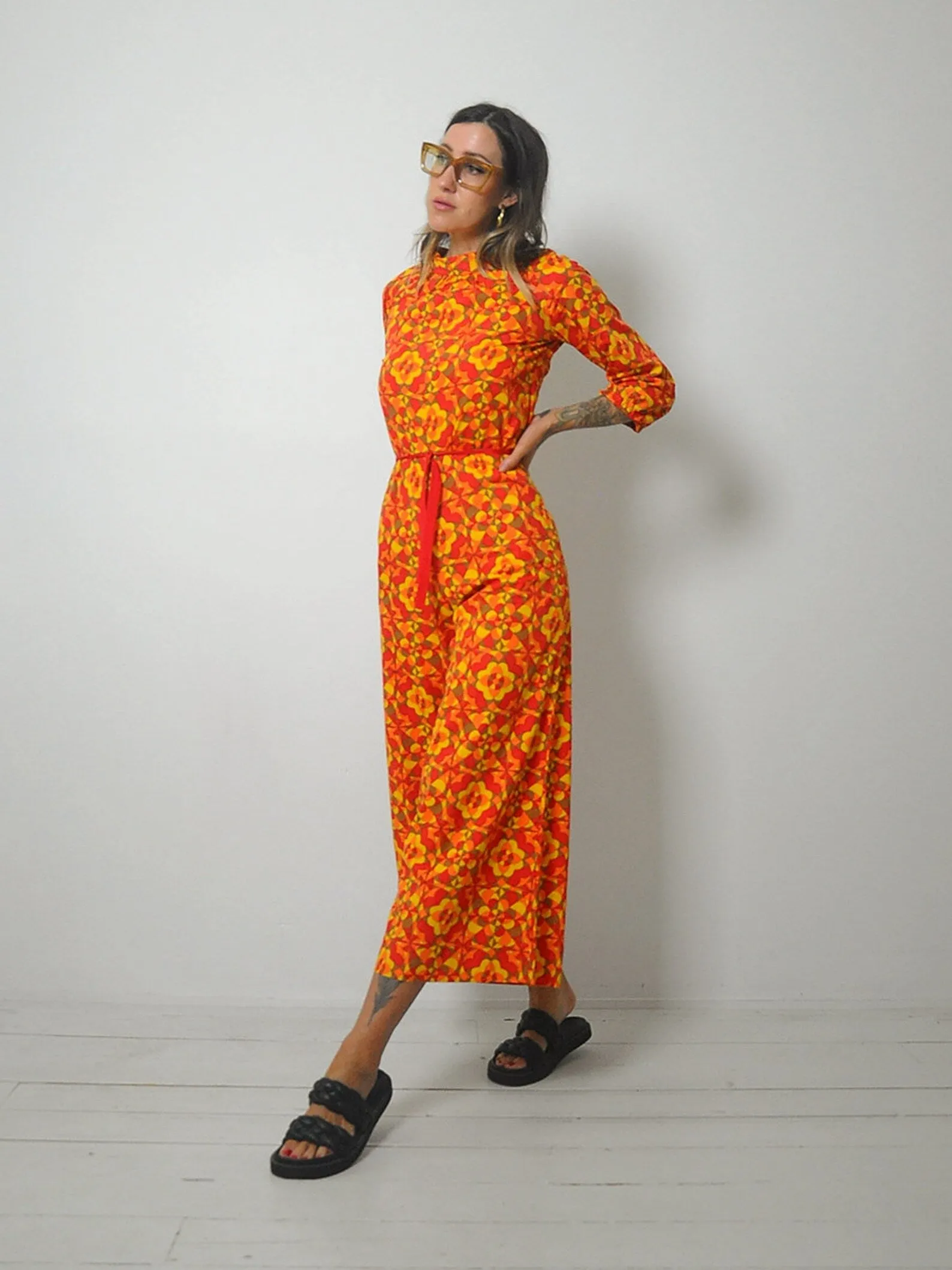 1970's Kaleidoscope Flared Jumpsuit