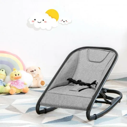 2-in-1 Adjustable Baby Bouncer and Rocker-Gray