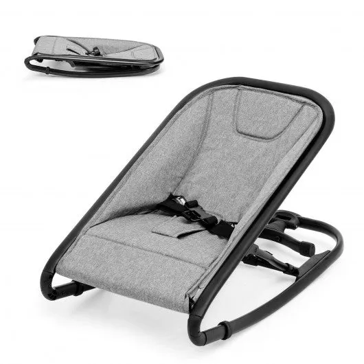 2-in-1 Adjustable Baby Bouncer and Rocker-Gray