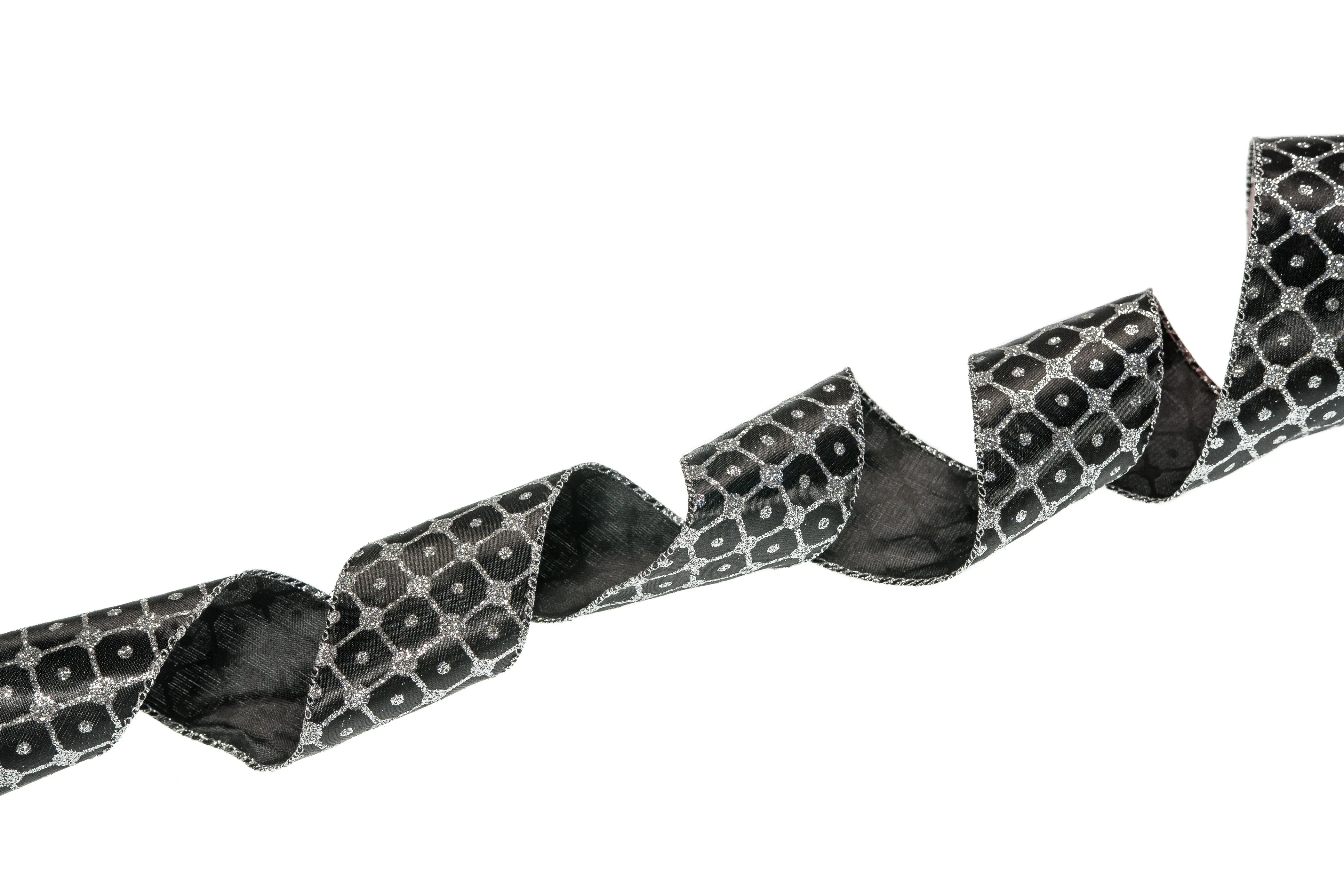 2.5" X 10YD Black & Silver Ribbon Set Of 3