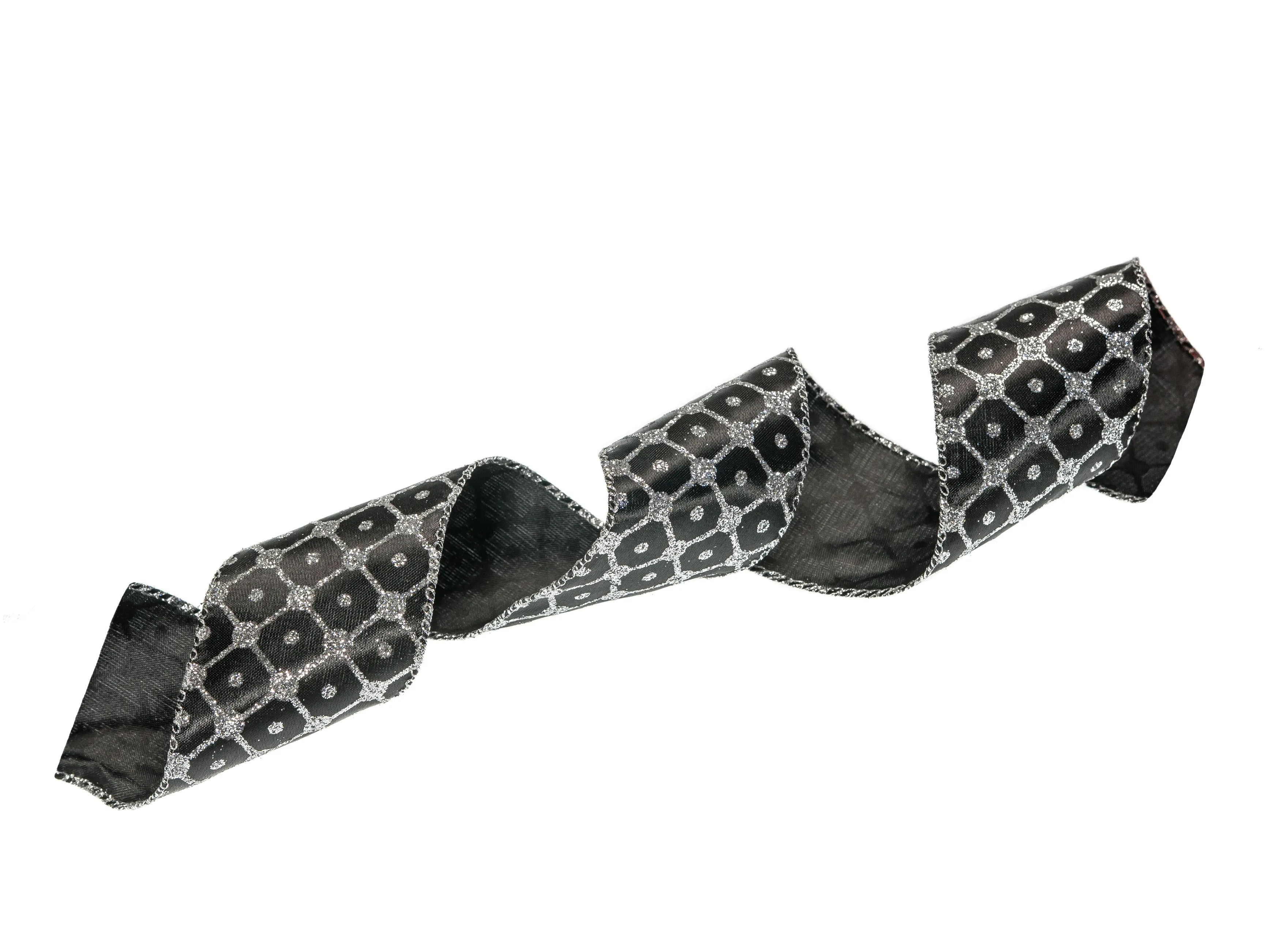 2.5" X 10YD Black & Silver Ribbon Set Of 3