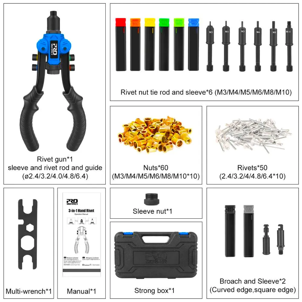 3 in 1 Hand Rivet Nut Guns