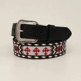 3D Belt Company Men's Black Cross Inlay Belt