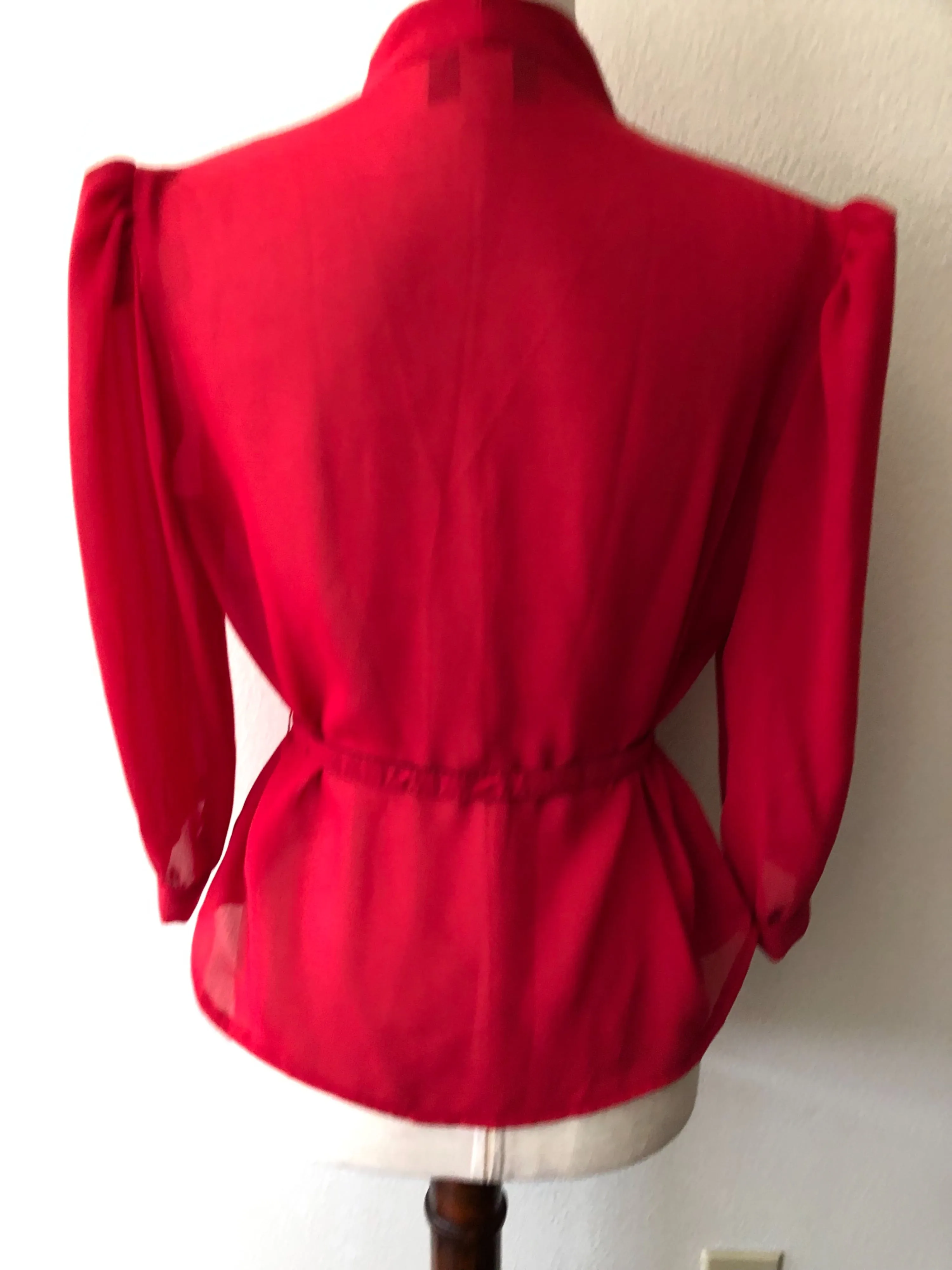 '80’s Sheer Peplum Blouse with Belt