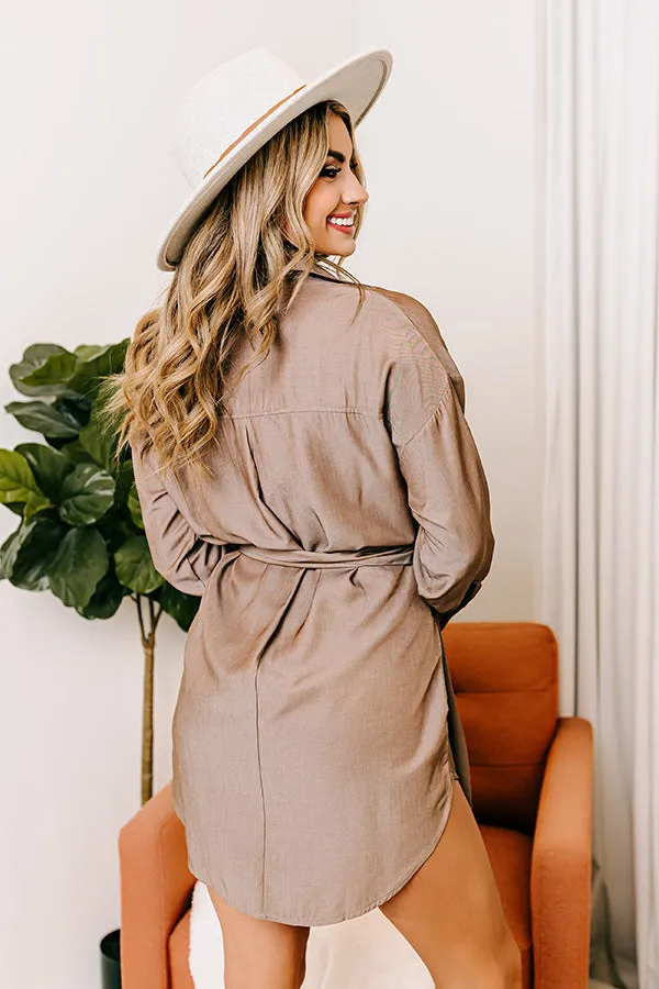 A Phone Call Away Dress In Mocha