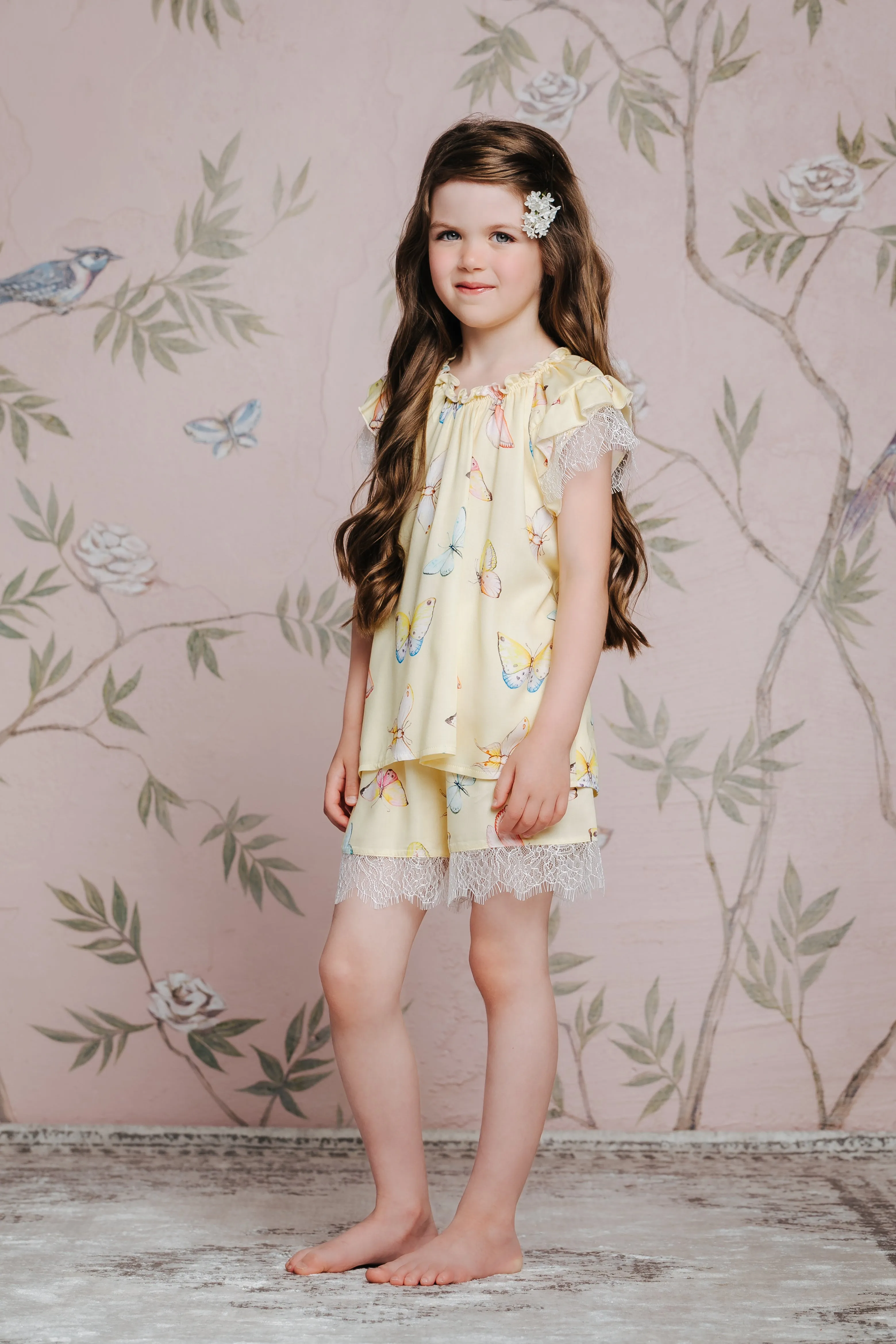 ADELIA - GIRLS’ PYJAMA SET YELLOW BUTTERFLIES