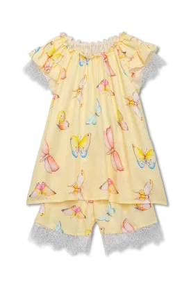 ADELIA - GIRLS’ PYJAMA SET YELLOW BUTTERFLIES