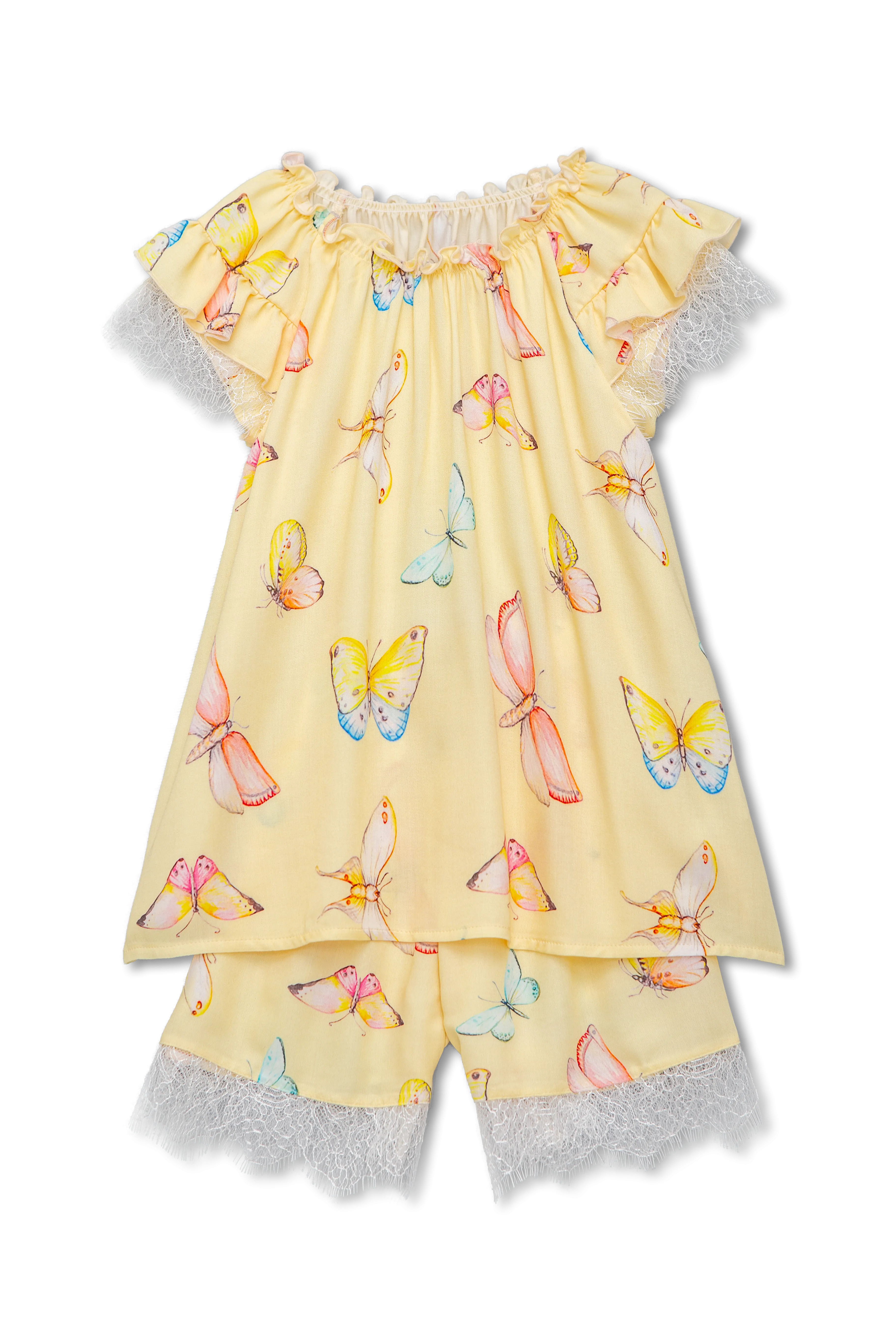 ADELIA - GIRLS’ PYJAMA SET YELLOW BUTTERFLIES