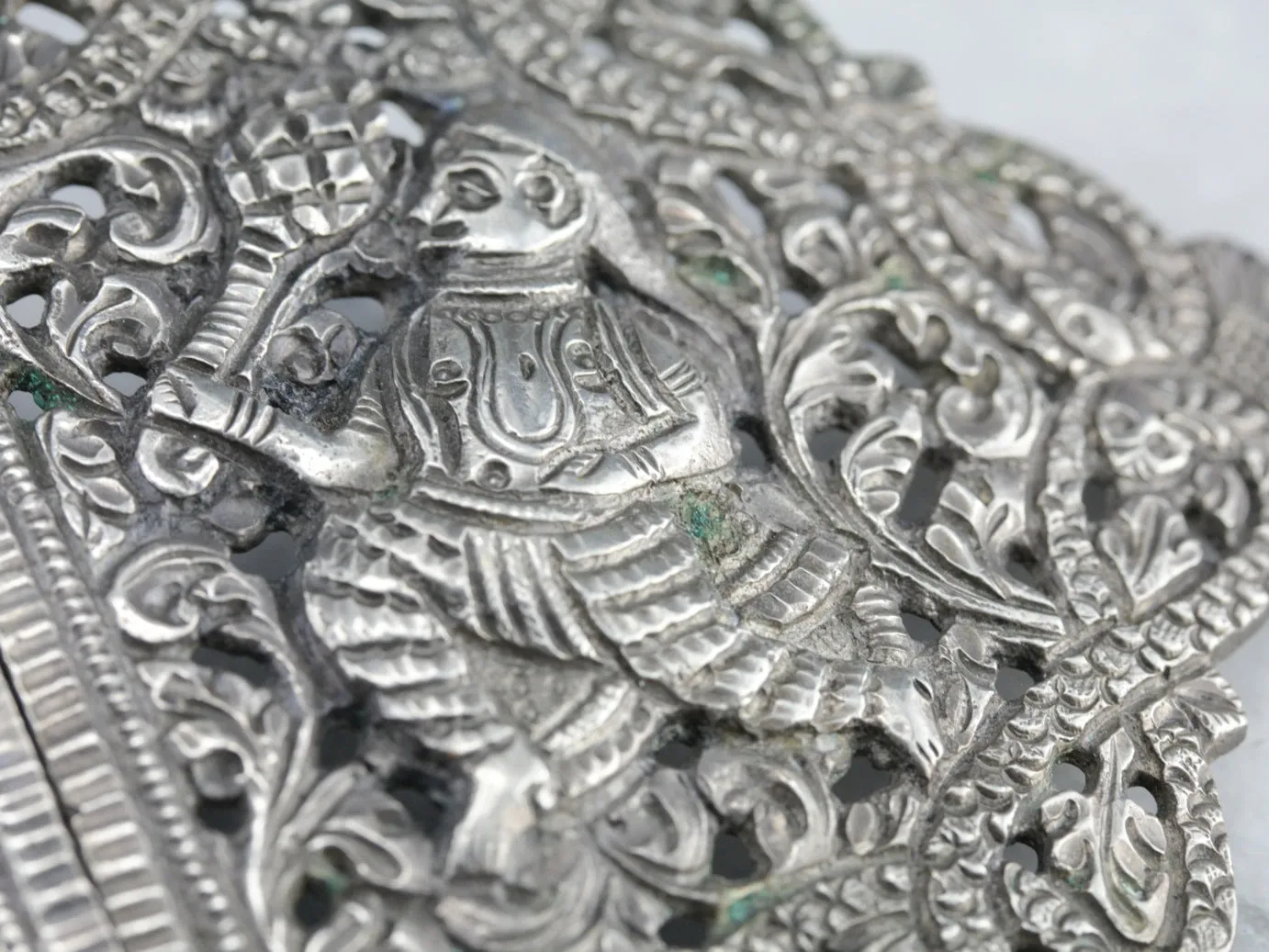 Antique Sterling Silver Belt Buckle