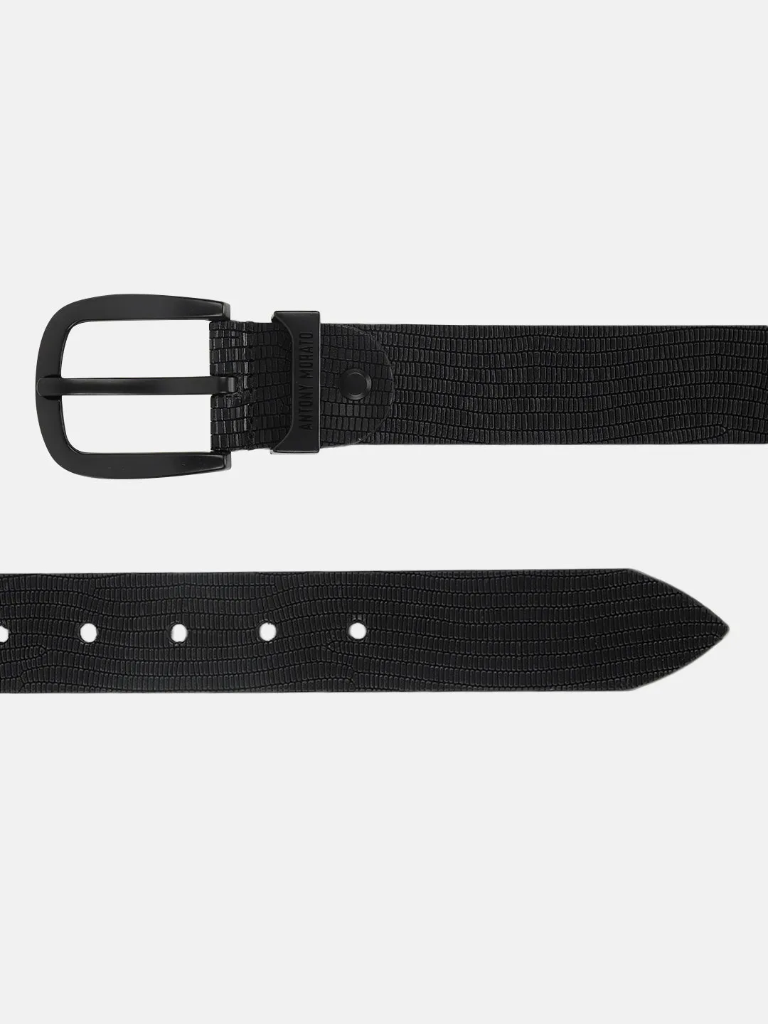 Antony Morato Men Black Solid Tang Closure Belt