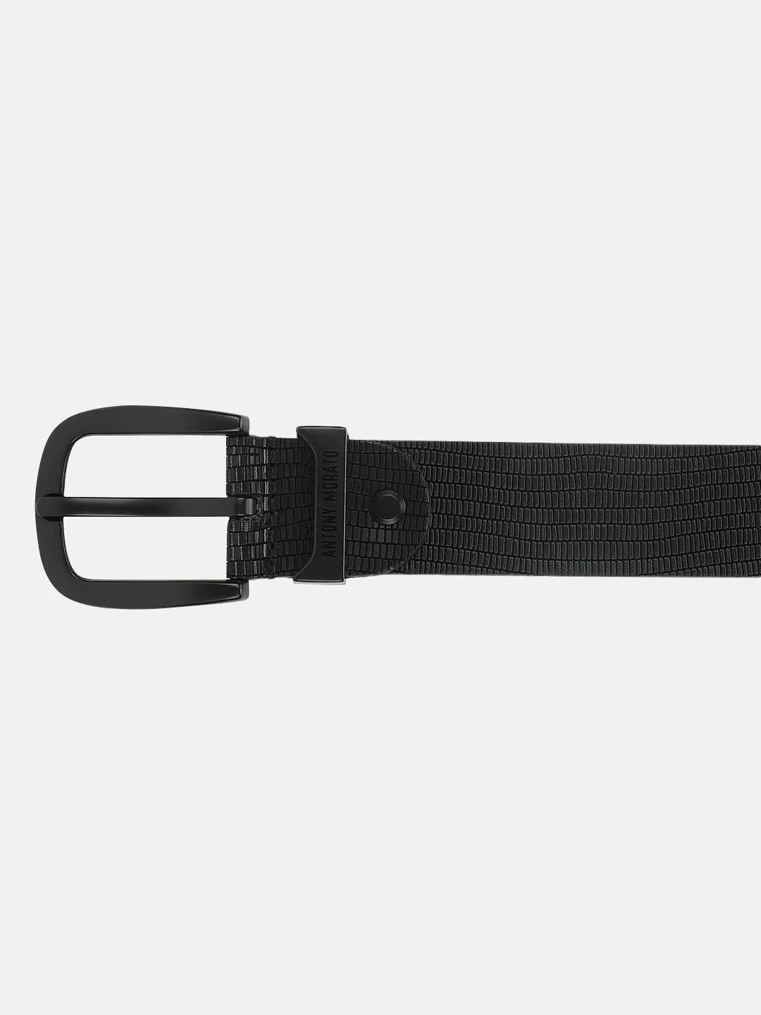 Antony Morato Men Black Solid Tang Closure Belt