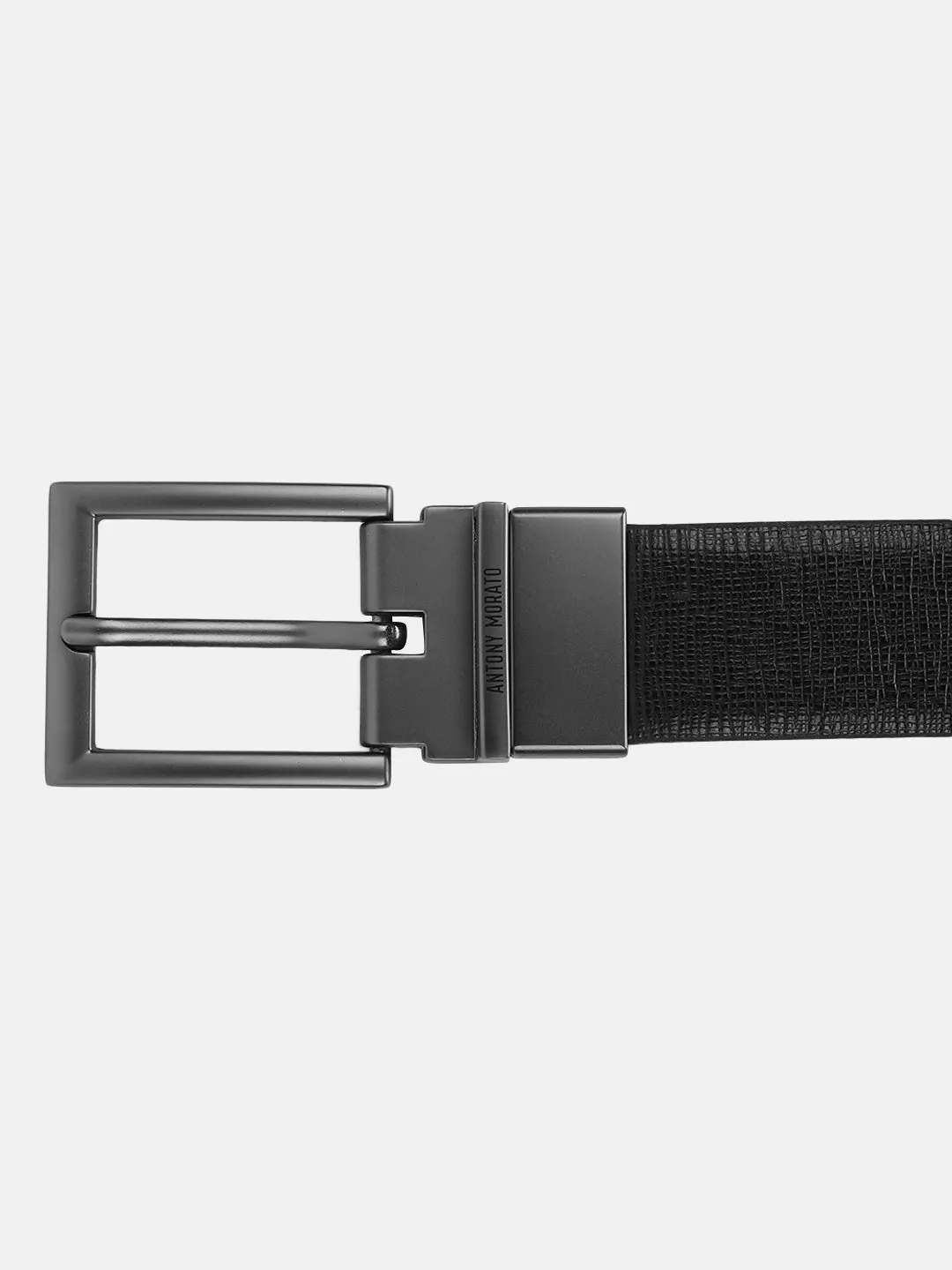 Antony Morato Men Black Solid Tang Closure Belt