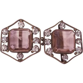 Art Deco Pink Stone Rhinestone Belt Buckle 1920s 30s