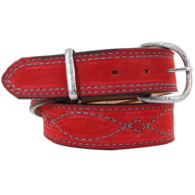 B1217A - Red Suede Belt