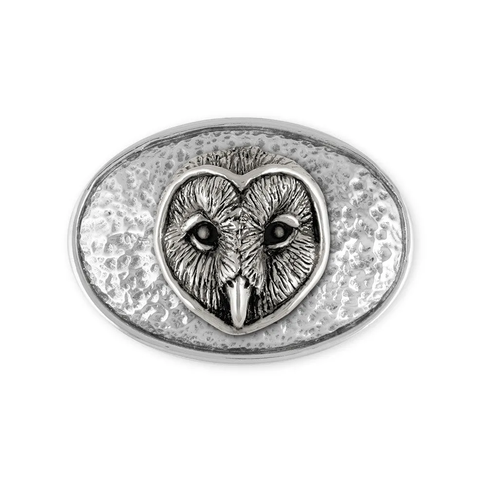 Barn Owl Belt Buckle Jewelry Sterling Silver Handmade Bird Belt Buckle OW2-BK