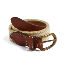 Beige and Ivory Striped Belt