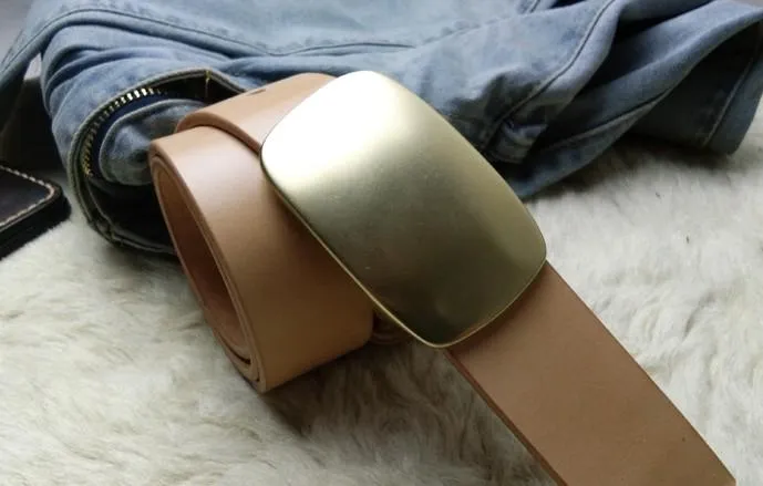 Beige Handmade Leather Mens Belt Leather Belt for Men