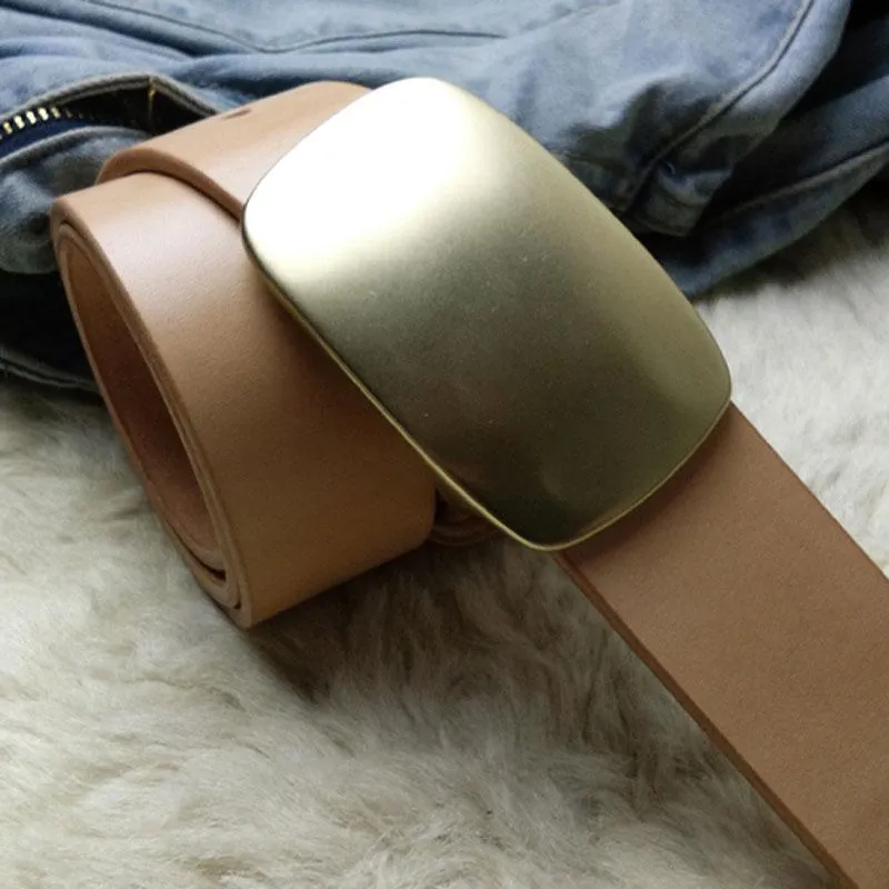 Beige Handmade Leather Mens Belt Leather Belt for Men