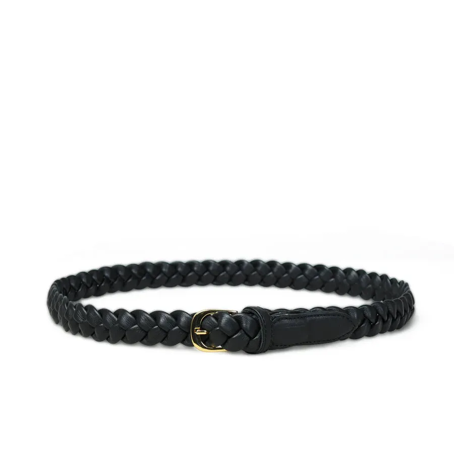 Bell & Fox Arya Woven Leather Belt-Black