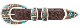 B.G. Mudd 1" Jasper & Turquoise Buckle Set