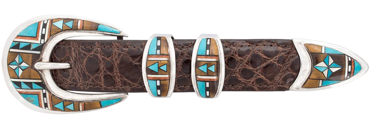 B.G. Mudd 1" Jasper & Turquoise Buckle Set