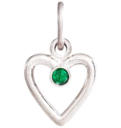 Birthstone Heart Charm With Emerald