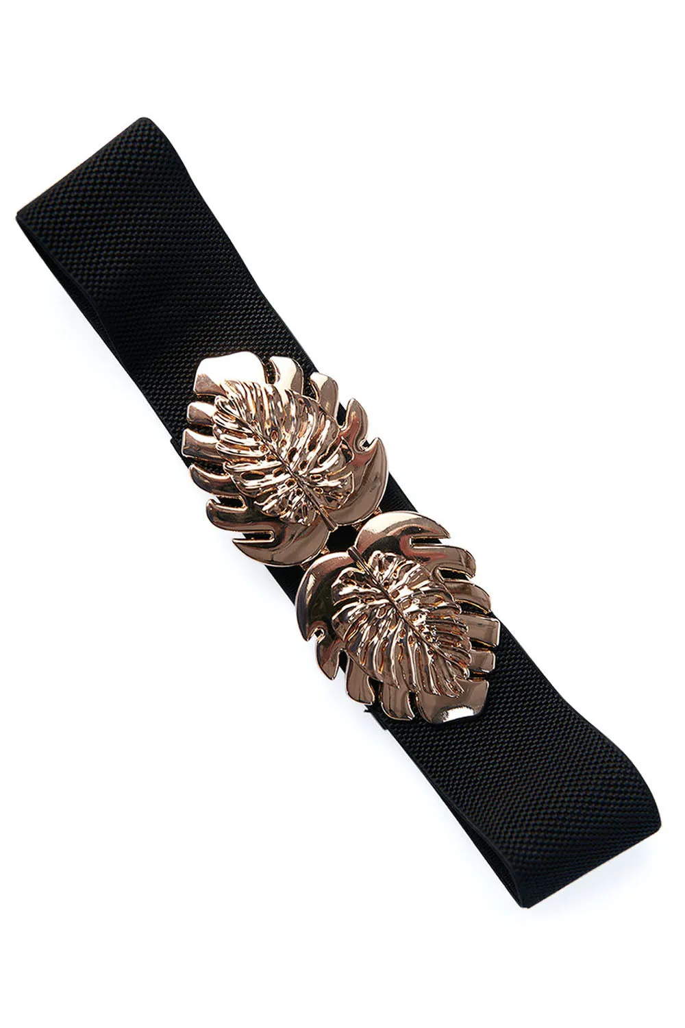 Black and Gold Leaf Buckle Belt by Banned