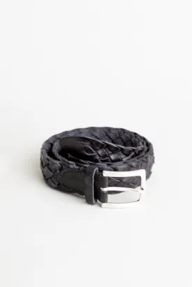 Black Braided Leather Belt