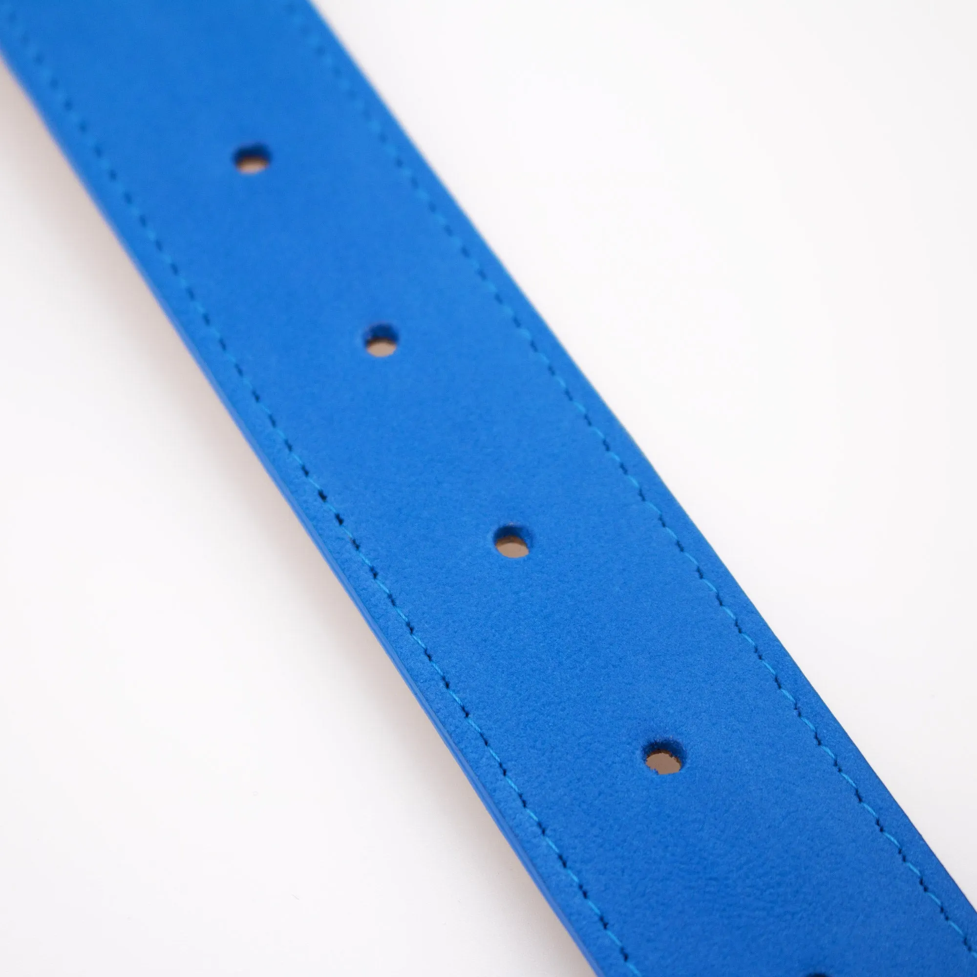 Blue leather belt