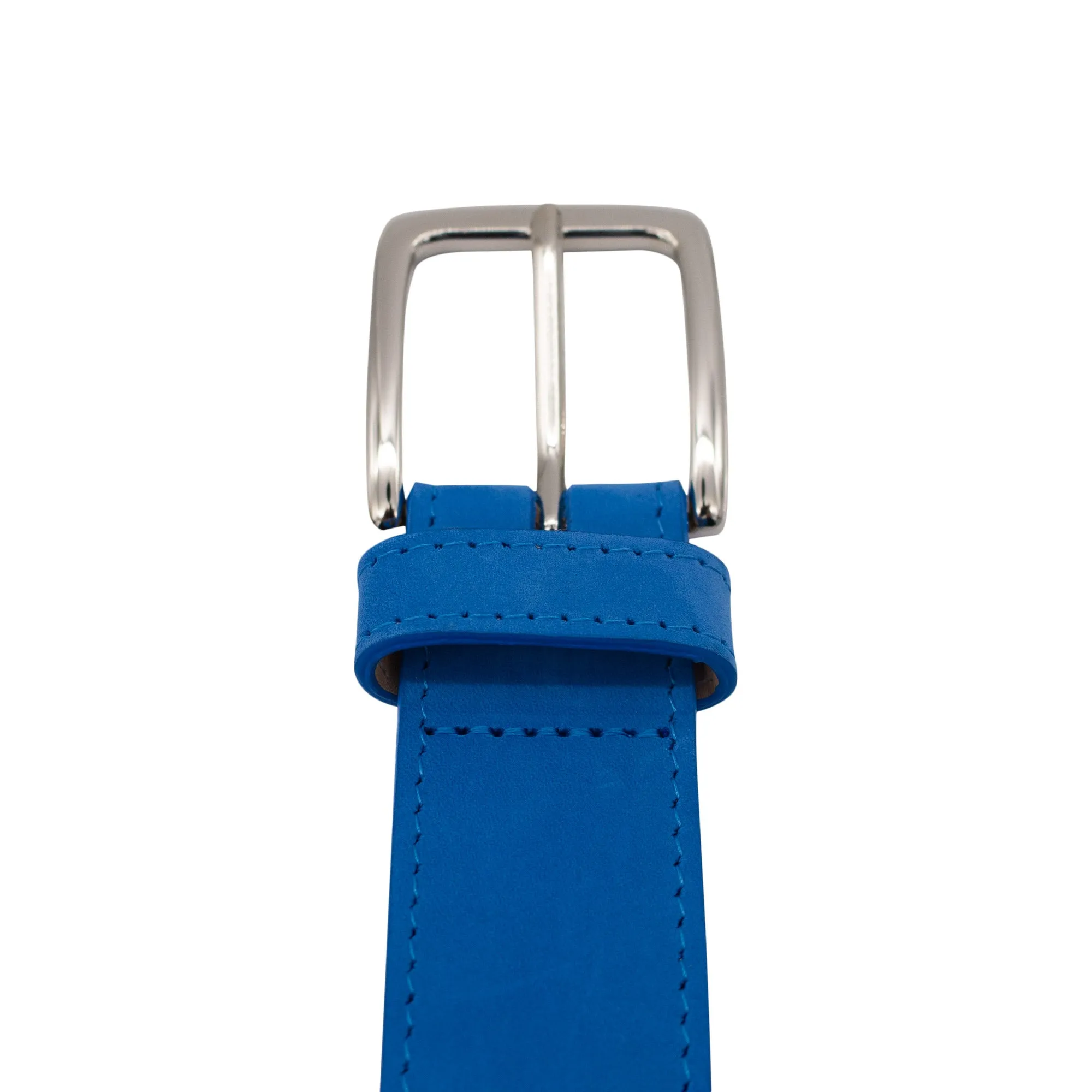 Blue leather belt