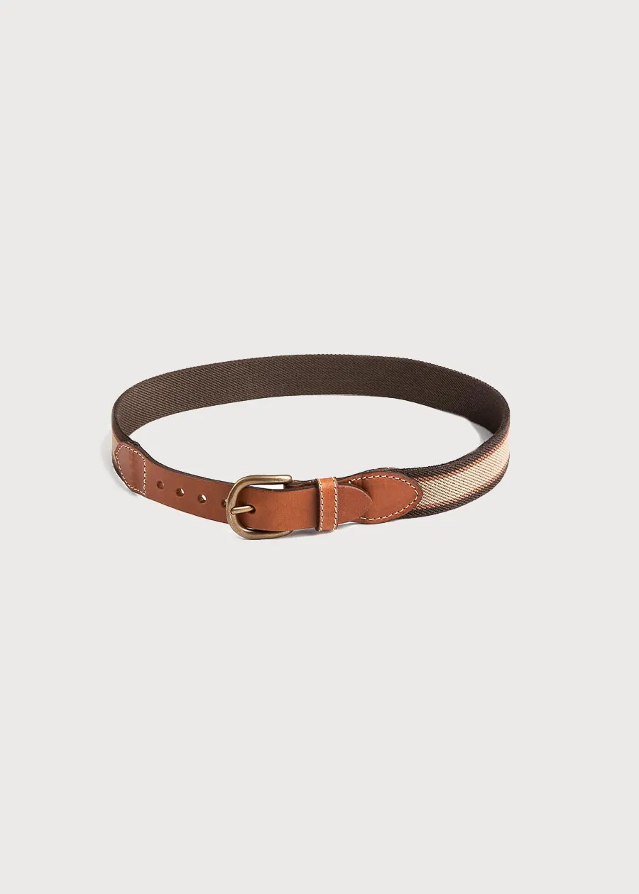 Brown Striped Belt