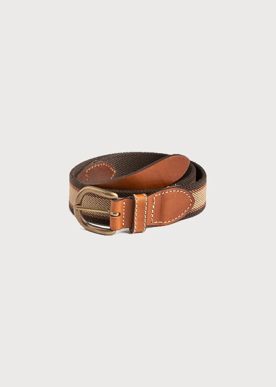 Brown Striped Belt