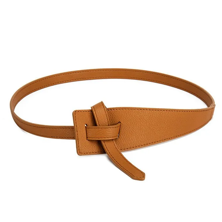 CAMEL Tie Faux Leather Belt