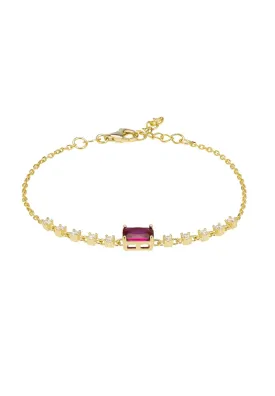 Claudia Gemstone Bracelet Gold Ruby