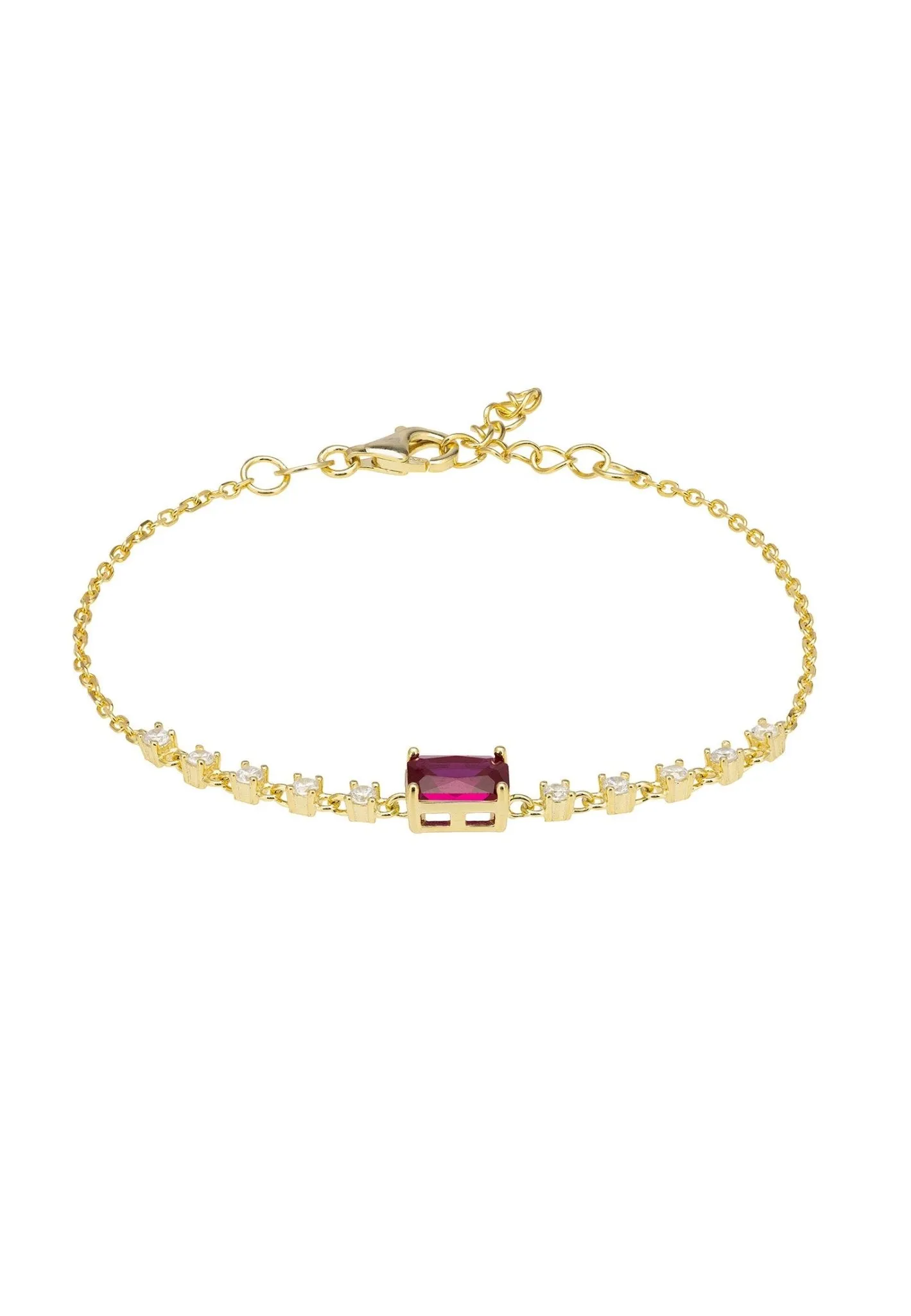 Claudia Gemstone Bracelet Gold Ruby