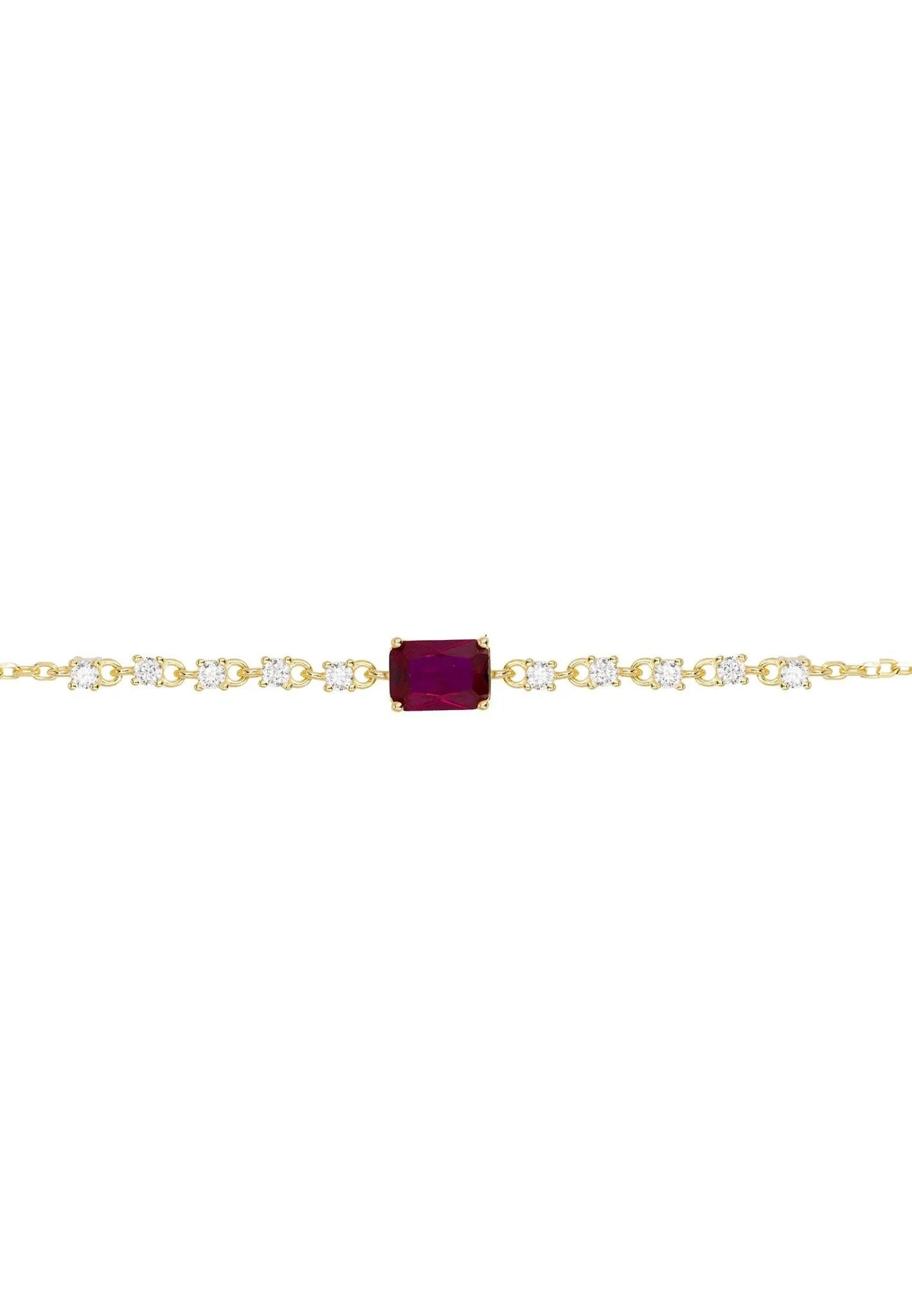 Claudia Gemstone Bracelet Gold Ruby