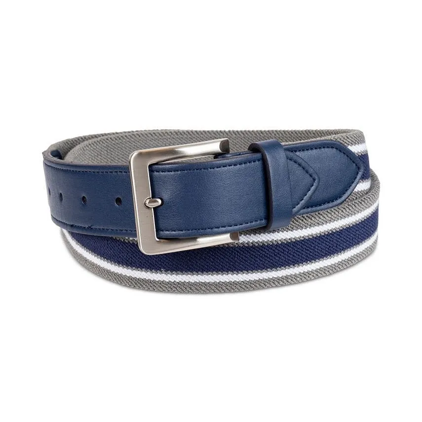 CLUB ROOM Men's Stretch Stripe Belt Navy/Gray