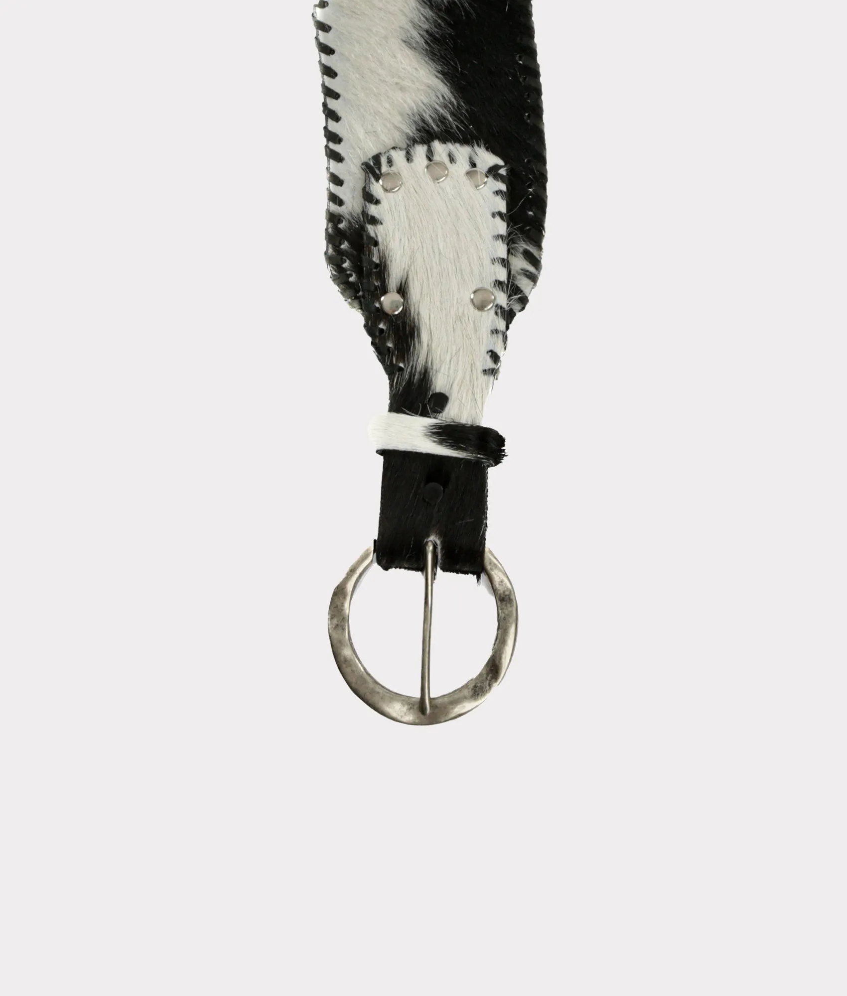 Cowhide Belt :: Black/White