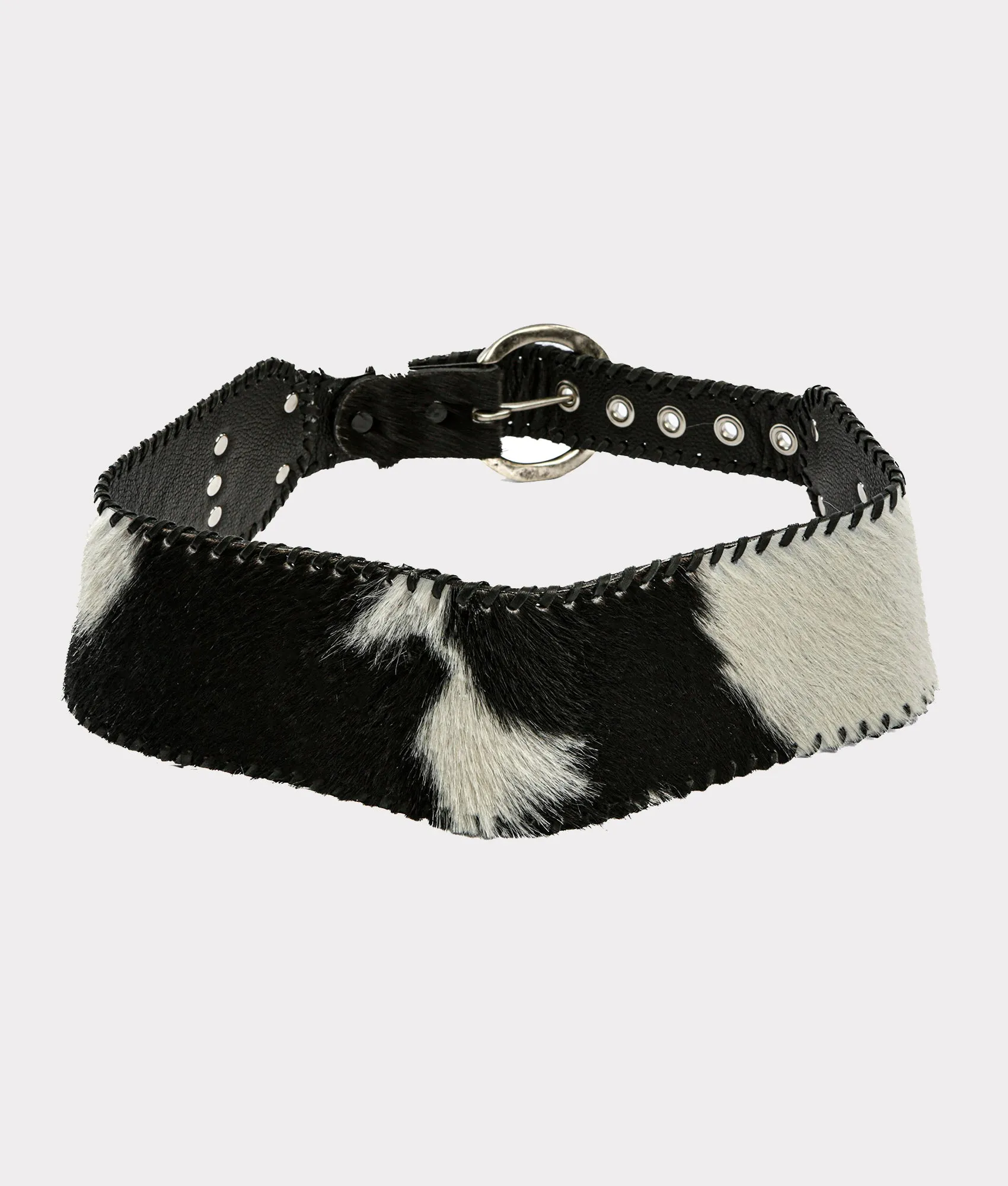 Cowhide Belt :: Black/White