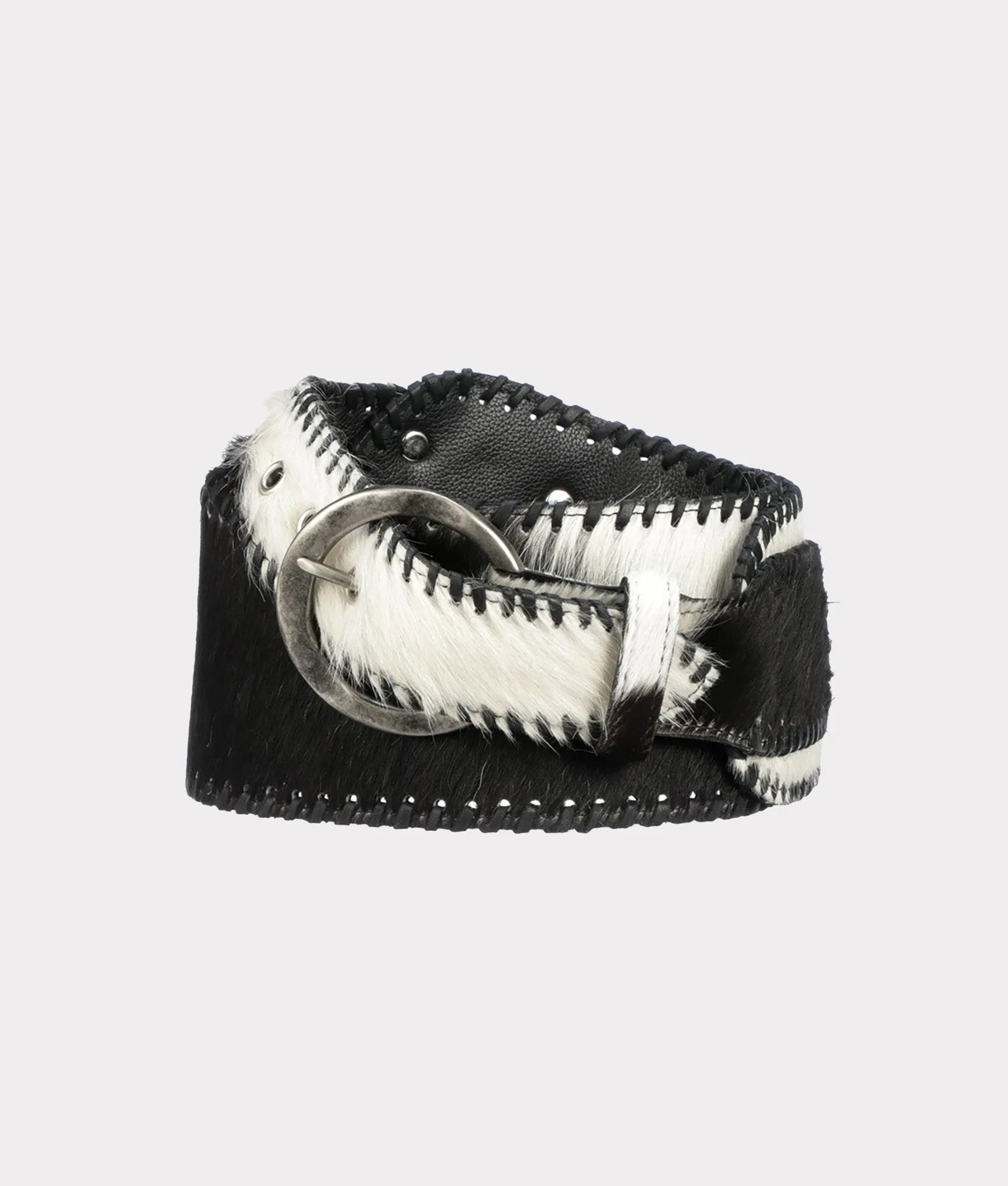 Cowhide Belt :: Black/White